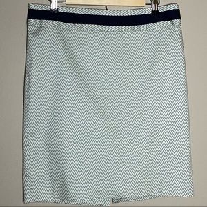 The Limited Outlet Pencil Skirt Size 14 Green White Chevron Lined Office Attire